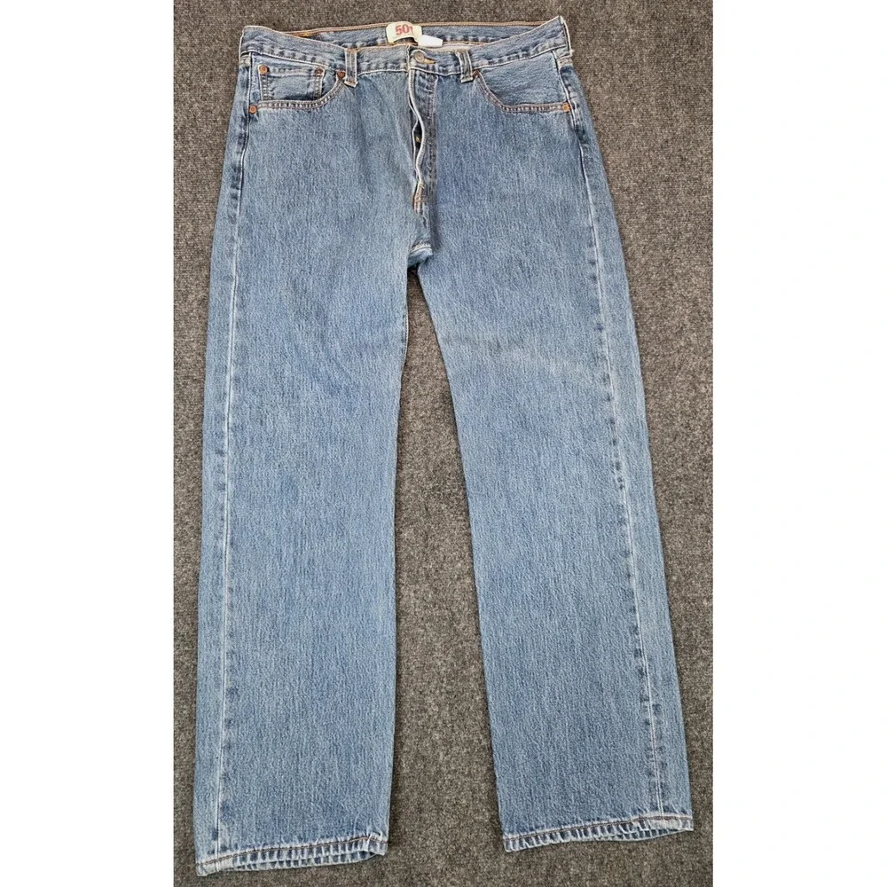 Levis 501XX Jeans Mens 36x34 Blue Straight Leg Button Fly